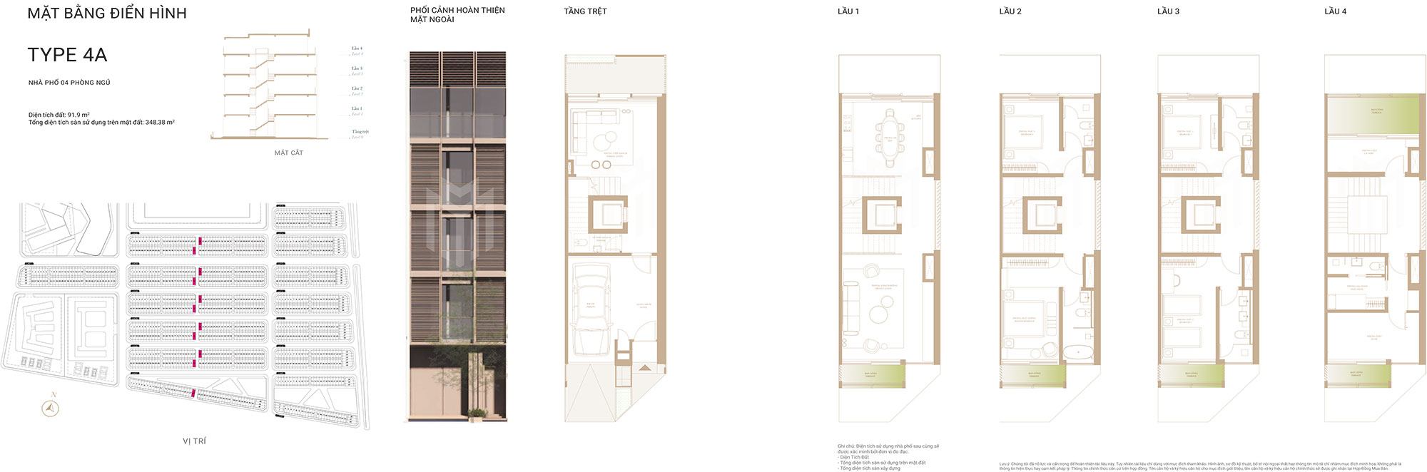 Mặt bằng thiết kế nhà phố Soho The Global City chủ đầu tư Masterise Homes.